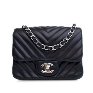 Chanel Mini Square Classic Chevron Lambskin Single Flap